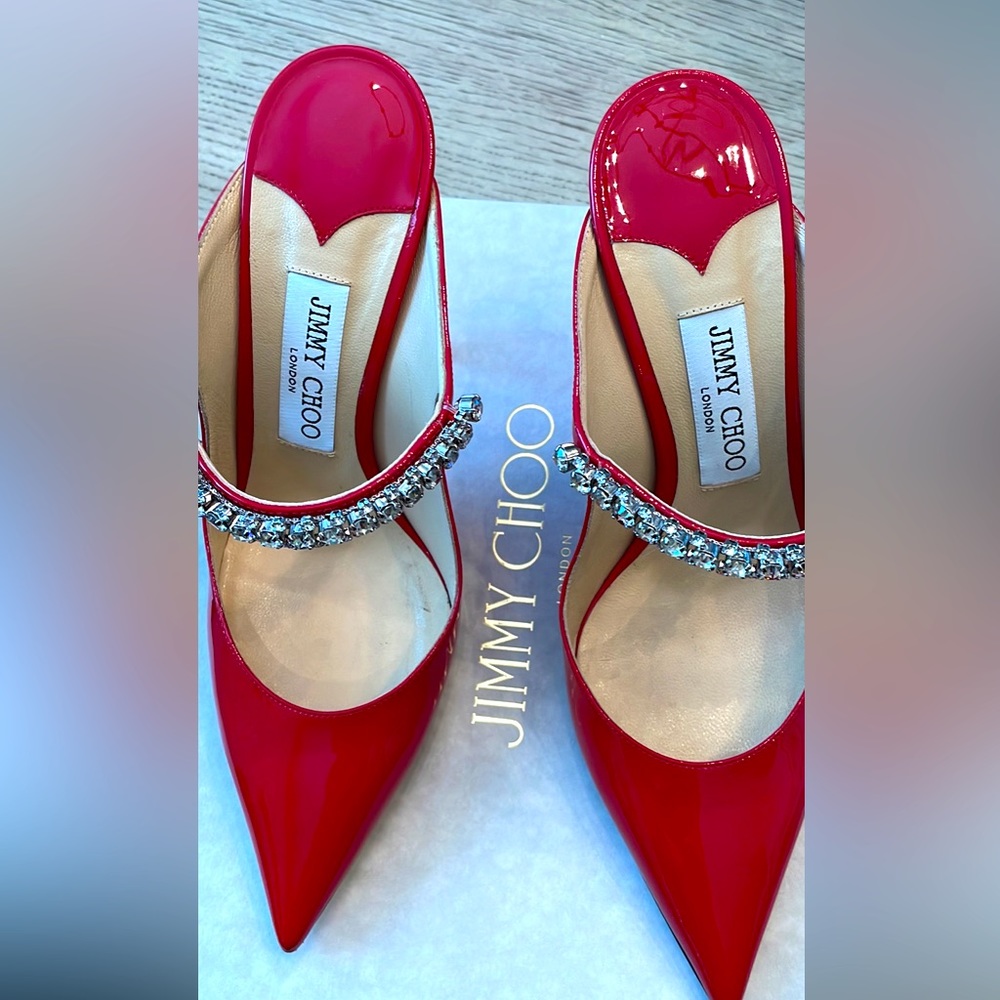 - Jimmy Choo red patent mules!   NEW and excellent condition 👠